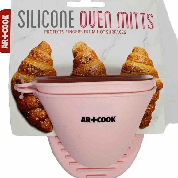 AR Cook Kitchen Utensils Retro Pink Silicone Set Turner Spoon Mitts Scooper - Picture 6 of 7